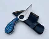 High Quality D2 Stainless Steel Skinning Knife Damascus Steel Finger Support Gut Hook Blades Kitchen Chef Usage Hunter Knife (Skinner Knife-8)