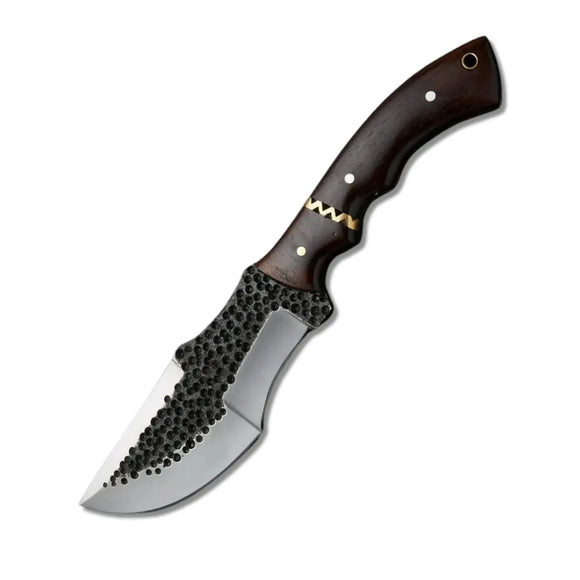 Handmade Carbon Steel tracker Knife with Wood Handle and Leather Sheath Hunting Outdoor Camping tracker Knives (Tracker Knife-14)