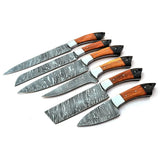 Handmade Damascus Steel Chef Knife Set with Pure Leather Sheath Custom Kitchen Knife (Chef Knife-46)