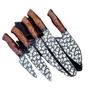 High Quality Customized Chef Leather Bag Offered Hand Forged Damascus Stainless Steel Kitchen Knife Set Dining Use Metal Blade (Chef Knife-82)