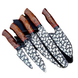 High Quality Customized Chef Leather Bag Offered Hand Forged Damascus Stainless Steel Kitchen Knife Set Dining Use Metal Blade (Chef Knife-82)