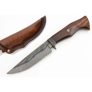 Best Sales Hunting Outdoor Knife With Wooden Handle Layers San Mai Damascus Survival Knives Fixed Blade Knife (San Mai Knife-17)