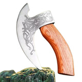 Handmade Viking Pizza Cutting Axe,Super Pizza Cutter Axe with Leather Sheath,Pizza Slicer Axe Style Pizza Knife (Pizza Axe-8)