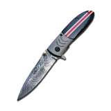 Handmade Damascus Steel Folding Knife Pocket Knives for Camping, Hiking Inner Lock Folding Knife (Folding Knife-6)
