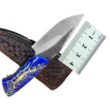 Handmade Damascus Steel Skinner High Quality Custom Chef Carbon Steel Blade Resin Wood Kitchen Sheath Pure Leather Camp Use (Skinner Knife-14)