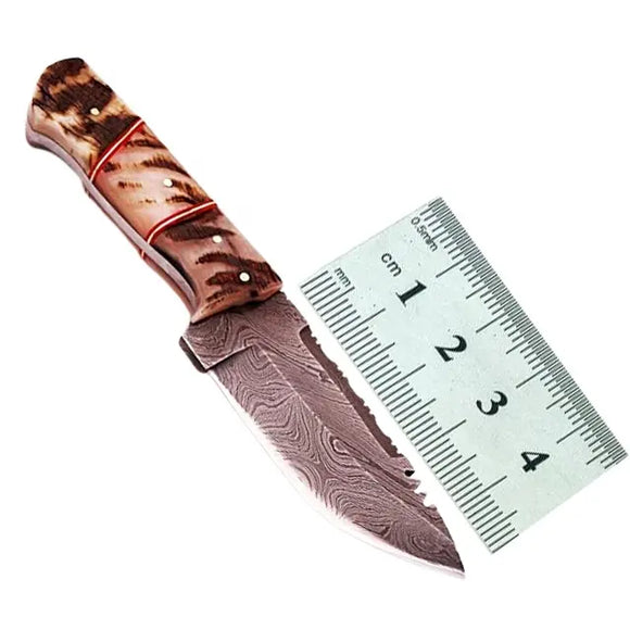 Handmade Custom 8-Inch Damascus Steel Skinner Knife High Quality Stainless Kitchen Chef Knife Wood Camping Outdoor Activities (Skinner Knife-13)
