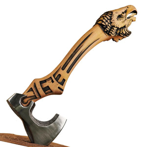 Best Quality Industrial Grade Carbon Steel Construction Blade with Wood Handle Gift for Friends and Fathers (Tomahawk Axe-16)