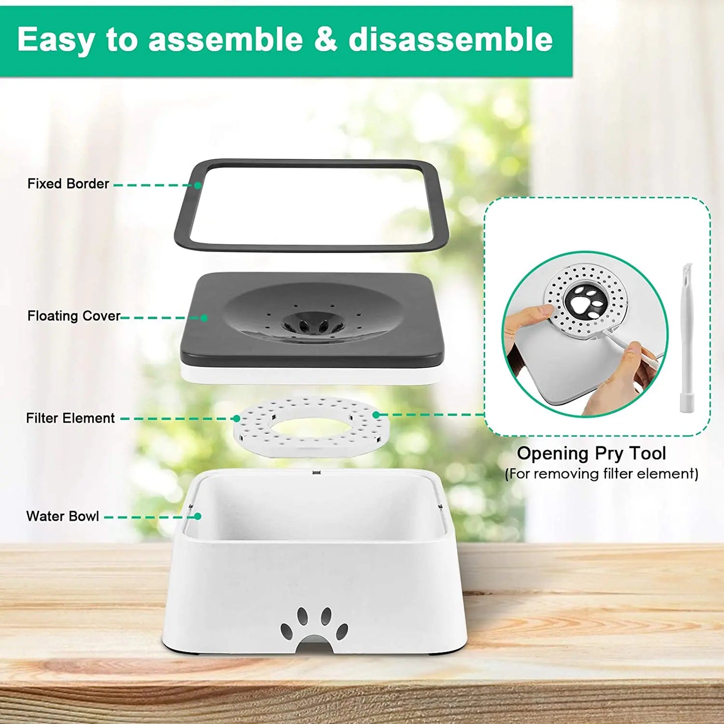 Dog Drinking Water Bowl 2l Floating Non-wetting Mouth Cat Bowl Without Spill Drinking Water Dispenser Abs Plastic Dog Bowl - Dog Feeders - AliExpress