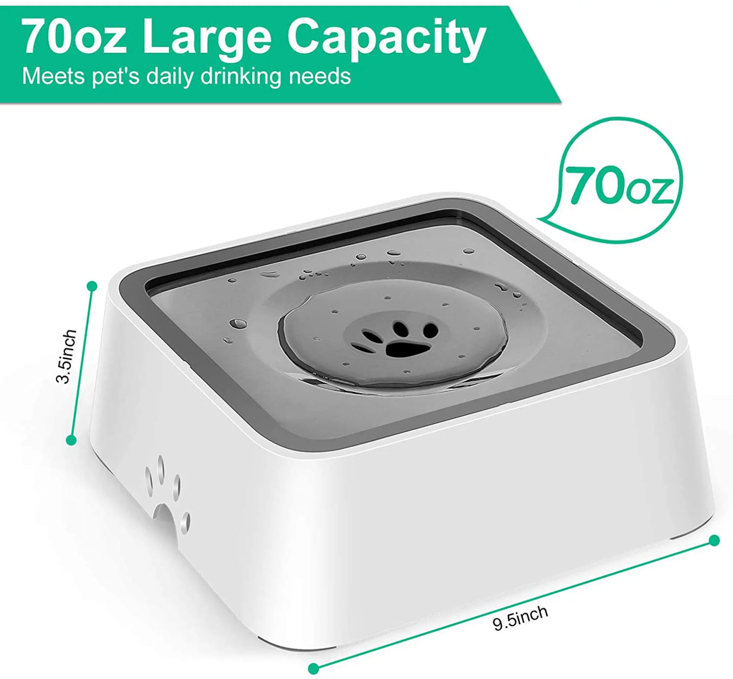 Dog Drinking Water Bowl 2l Floating Non-wetting Mouth Cat Bowl Without Spill Drinking Water Dispenser Abs Plastic Dog Bowl - Dog Feeders - AliExpress