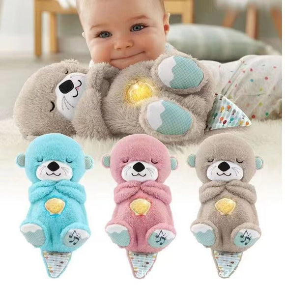 Breathing Luminous Otter Bear Plush Toy Soothing Baby Sleep Doll Cute Girl Gift Doll