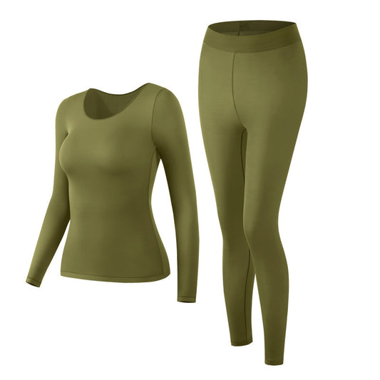 Hyaluronic Acid Moisturizing Warm Long-sleeved Trousers Fever Skin Beauty Mask Autumn Clothes Long Johns High Elastic Base Warm Suit Women