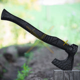Custom HandMade Carbon Steel Viking Axe with Rose Wood Handle Wedding Gift, Best Birthday & Anniversary Gift For Him. (Tomahawk Axe-3)