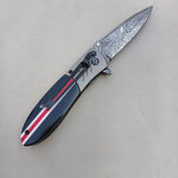 Handmade Damascus Steel Folding Knife Pocket Knives for Camping, Hiking Inner Lock Folding Knife (Folding Knife-6)