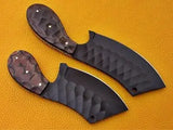 Professional Hand Forged 1095 High Carbon Steel Mini Cleaver Phosphoted Blade Nakiri Meat Knife Kitchen Chef Knife (Chef Knife-115)