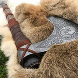 Handmade Medieval Tomahawk X New Model Carbon Steel 1095 High Quality Material With Leather Cover (Tomahawk Axe-94)