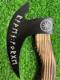 VIKING PIZZA AXE, Pizza Cutter, Pizza Cutter Viking Axe, Damascus Viking Pizza Cutter Axe With Leather Sheath, (Pizza Axe-3)
