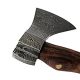 Custom Handmade Damascus Steel Axe with Wood Handle Perfect Grip and Balanced Industrial Grade Hatchet with Protected Cover (Tomahawk Axe-39)