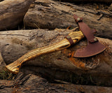 Handmade Custom Medieval Tomahawk Axe New Model Carbon Steel 1095 High Quality Material with Leather Cover Hatchet Type (Tomahawk Axe-92)