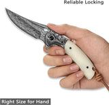 Custom Handmade Top Quality Damascus Steel Camping Knife Rose Wood Handle Pocket Knife Folding Knives (Folding Knife-49)