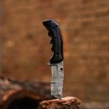 Custom Handmade Damascus Steel Folding Knife with Leather Sheath Pocket Back Lock and Tactical Tools EDC Usage OEM Support (Folding Knife-17)