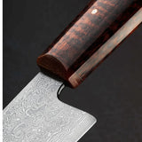 Customized High Quality Damascus Steel Chef Kitchen Cleaver Butcher Knife With Rose Wood Handle For Kitchen Uses. (Nakiri Knife-85)