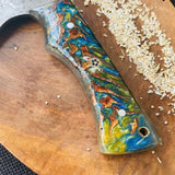 High Quality Customized 8-Inch Damascus Steel Chef Kitchen Cleaver Butcher Knife Stainless Steel Leather Sheath Food Industry (Nakiri Knife-6 )