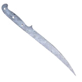 Handmade Damascus Steel Fillet Knife Kitchen Chef Home Professional Blank Blade Twist Pattern Blade (Blank Blade Knife-27)