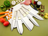 5pcs D2 Steel French Chef Set Beautiful Kitchen Knives with Stainless Handles Damascus Blades for Mother's Day Anniversary Gift (Chef Knife-89)