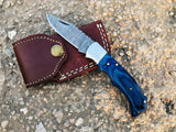 Damascus Steel Pocket Knife Handmade Outdoor Folding EDC Utility Knife with Wooden Handle  (Folding Knife-12)