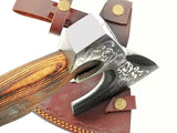 High Quality Carbon Steel Blade Wood Handle Hatchet Axe Outdoor Hand Forged Camping Axe With Protected Cover (Tomahawk Axe-78)
