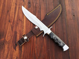 Handmade Bowie Knife Stainless Steel Blade Wooden Handle Movie Knife with Free Sheath | Birthday Gift | Outdoor Gift | (Bowie Knife-18)