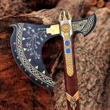 High Quality Stainless Steel Construction Hatchet Blade Brass and Rosewood Handle Top Zinc Metal Bottom Elegant Design (Tomahawk Axe-18)