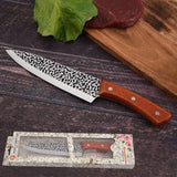 Handmade Custom 8-Inch Damascus Blade Kitchen Chef Knife Set High Carbon Steel with Pure Leather Sheath Professional Knife Type (Chef Knife-99)