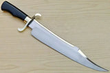 Custom Hand Made Spring Steel (5160) 20" Alamo Musso Bowie Knife Micarta Handle With Leather Sheath (Bowie Knife-20)