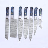 Handmade Custom Damascus Steel Chef Knife Set Stainless Steel Blade with Pure Leather Sheath for Kitchen Dining (Chef Knife-36)