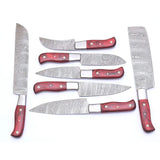 Handmade Damascus Steel Chef Knife Set with Pure Leather Sheath Custom Kitchen Knife for Dining (Chef Knife-33)