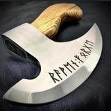Handmade Custom 8-inch Carbon Steel 1095 Pizza Cutting Axe Chef Knife Set with Cover Best Gift for Friends Family Kitchen Use (Pizza Axe-31)