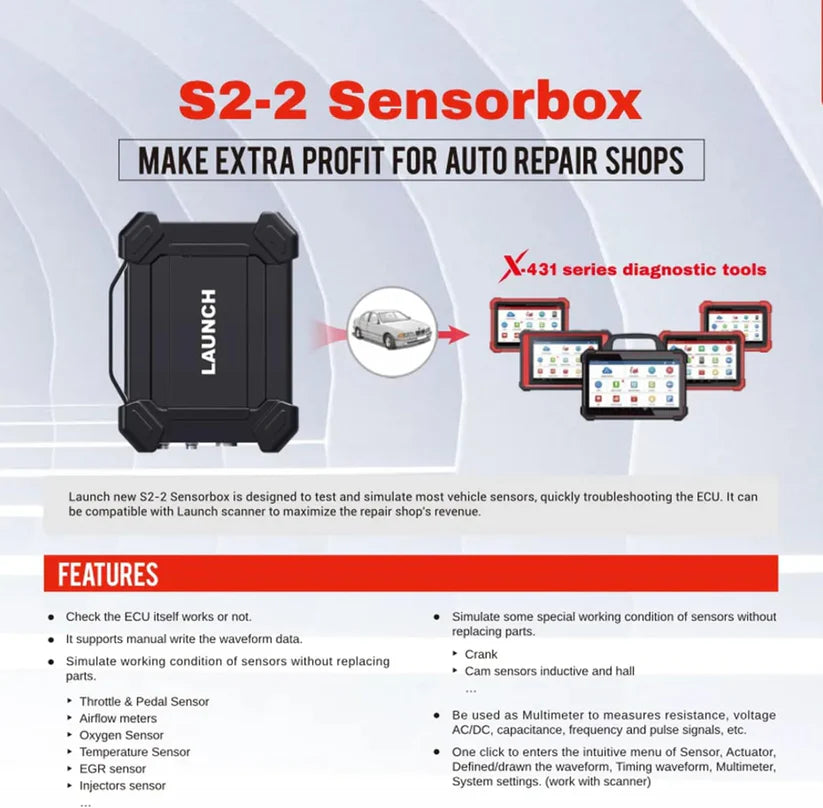LAUNCH X431 Sensor simulator and tester 2 channels digital S2-2 sensor box