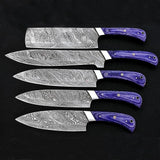 Custom Handmade Damascus Steel Chef Knife Set with Pure Leather Sheath for Kitchen & Dining (Chef Knife-57)