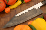 Handmade High San Mai Bunka Chef's Knife 13" Etching on Blade Kitchen Chef Knife With Premium Leather Sheath (Chef Knife-2)