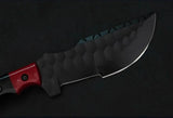 High Quality Black Tracker Bus Craft Knife with D2 Steel Blade Resin Sheath Handle Bamboo Scissors Leather Sheath Hunting Tools (Tracker Knife-22)