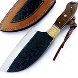 Custom Handmade Kitchen Cleaver Meat Knife Set High Carbon Steel with VG10 Blade Leather Sheath Butcher Knife (Nakiri Knife-63)