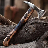 Top Quality Axe Manufacturer Tomahawk Carbon Steel Axe Camping With Wood Handle With Leather Sheath (Tomahawk Axe-59)