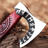Custom Handmade Carbon Steel Camping Axe With Wood Handle Prefect Grip and Balanced Axe With Protected Cover (Tomahawk Axe-46)