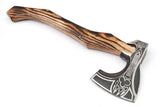 Custom Handmade Carbon Steel Viking Axe Bearded Axe Survival Outdoor axe With Wooden Handle (Tomahawk Axe-58)