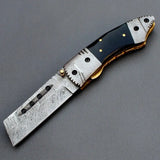Best Selling Custom Handmade Folding Knife Top Quality Damascus Steel Hunting Knife Pocket Knives (Folding Knife-34)