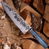 Professional Home Restaurant Kitchen Chef Knife High Quality 1095 Forged Carbon Steel Stainless Steel Bone Handle Damascus Blade (Chef Knife-101)