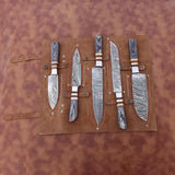 Handmade Damascus Steel Chef Knife Set Stainless Steel Blade Custom Pure Leather Sheath Beautiful Design Multipurpose Knife (Chef Knife-47)