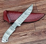 High Quality Damascus Steel Full Tang Blank Blade Knife Hand Forged With Cover Outdoor Camping Knives Use (Blank Blade Knife-25)