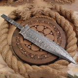 High Quality Customized Rat Tail Damascus Steel Hunting Knife Blank Blade Beat for Camping & Outdoor (Blank Blade Knife-15)